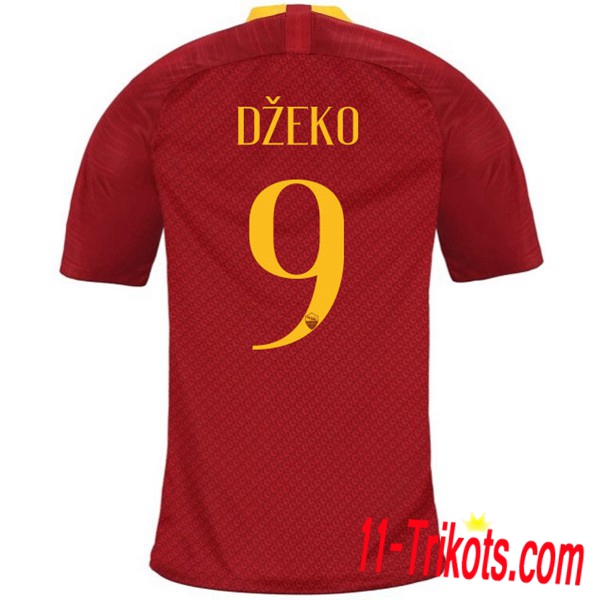 Spielername | Neues AS Roma Heimtrikot DZEKO 9 Rot 2018-19 Kurzarm Herren