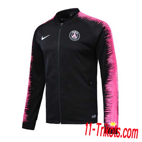 Neuestes Fussball PSG Trainingsjacke Schwarz/Rose 2018/2019 | 11-trikots