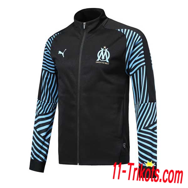 Chaqueta Futbol Marsella Negro/Azul 2018/2019