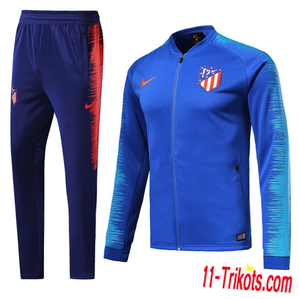 Neuestes Fussball Atletico Madrid Blau Trainingsanzug (Jacken) 2018/19 | 11-trikots