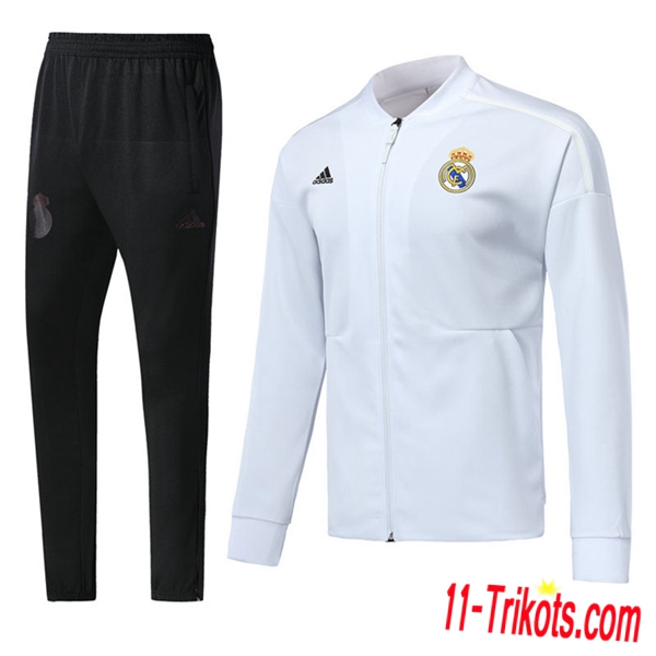 Neuestes Fussball Real Madrid Weiß Trainingsanzug (Jacken) 2018/19 | 11-trikots