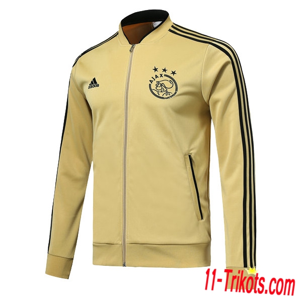 Neuestes Fussball AFC Ajax Gelb Trainingsjacke 2018/19 | 11-trikots