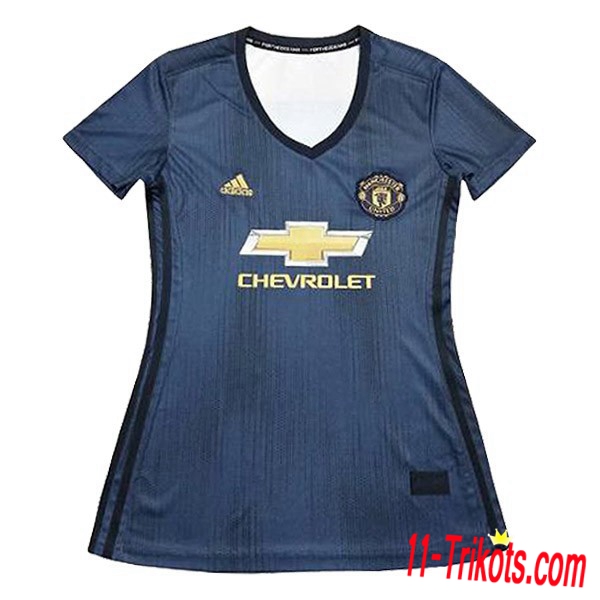 11-trikots | Manchester United Third Trikot Damens Marineblau Kurzarm Neue Saison 2018 19