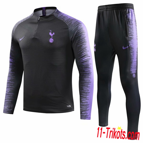 Neuestes Fussball Tottenham Hotspurs Schwarz Trainingsanzug 2018 2019 | 11-trikots