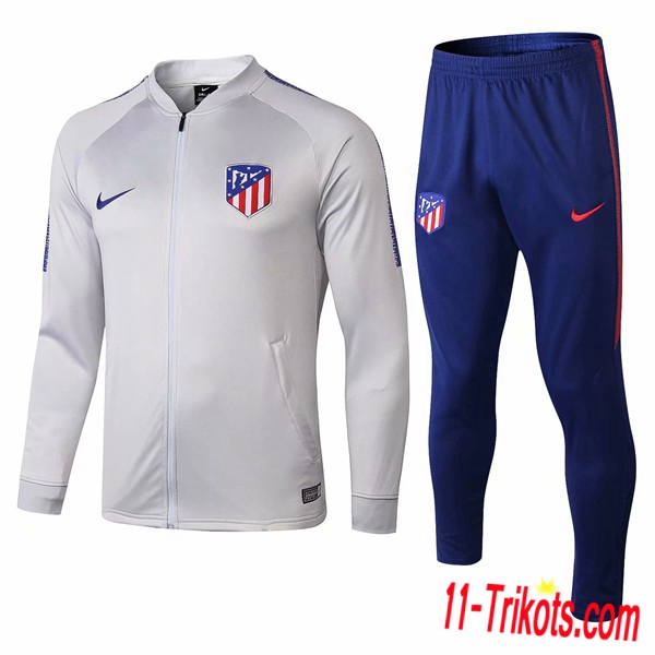 Neuestes Fussball Atletico Madrid Grau Trainingsanzug (Jacken) 2018 2019 | 11-trikots