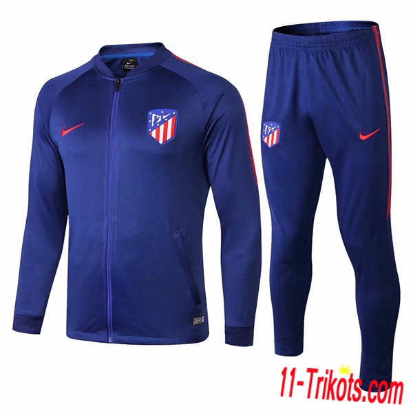 Neuestes Fussball Atletico Madrid Blau Trainingsanzug (Jacken) 2018 2019 | 11-trikots