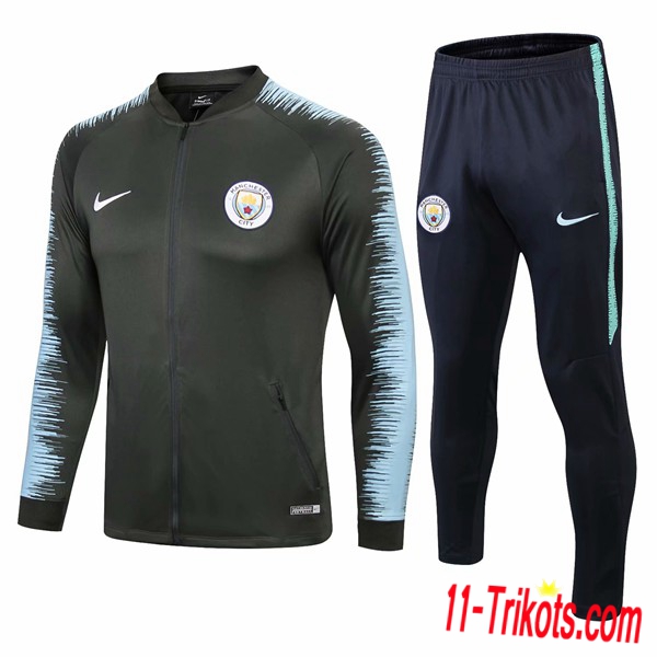 Neuestes Fussball Manchester City Schwarz/Blau Trainingsanzug (Jacken) 2018 2019 | 11-trikots