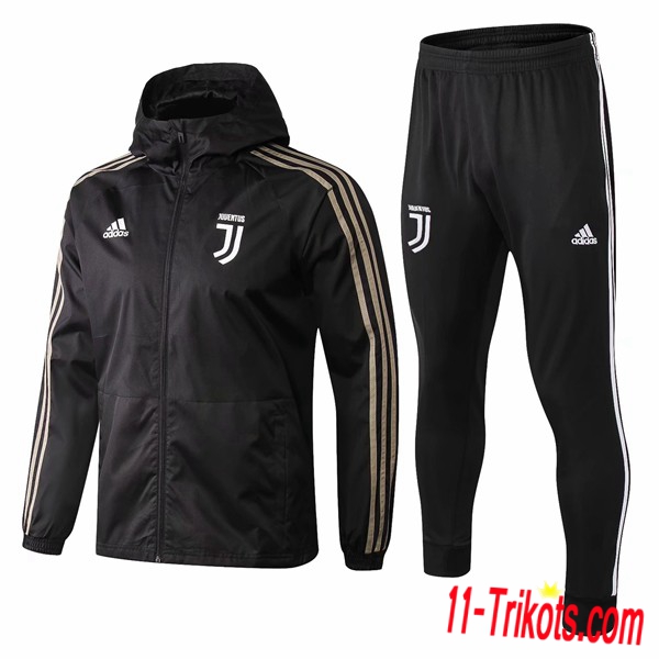 Neuestes Fussball Juventus Schwarz Windjacke Anzüge 2018 2019 | 11-trikots