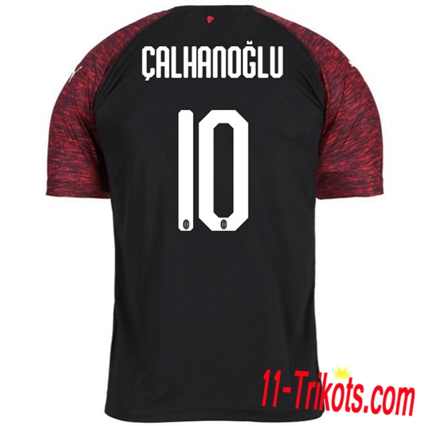 Spielername | Neues AC Milan Third Trikot ÇALHANOGLU 10 Schwarz 2018-19 Kurzarm Herren