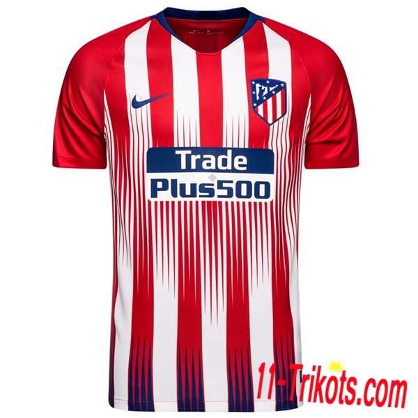 2XL-4XL | Neues Atletico Madrid Heimtrikot Rot-Weiss 2018-19 Kurzarm Herren