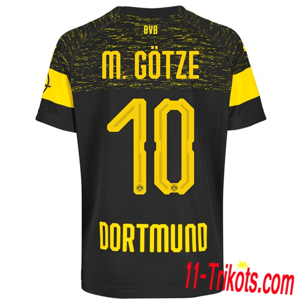 Spielername | Neues Dortmund BVB Auswärtstrikot M.GOTZE 10 Schwarz 2018-19 Kurzarm Herren