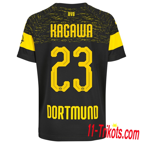 Spielername | Neues Dortmund BVB Auswärtstrikot Kagawa 23 Schwarz 2018-19 Kurzarm Herren