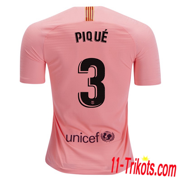 Spielername | Neues FC Barcelona Third Trikot 3 PIQUE Orange 2018-19 Kurzarm Herren