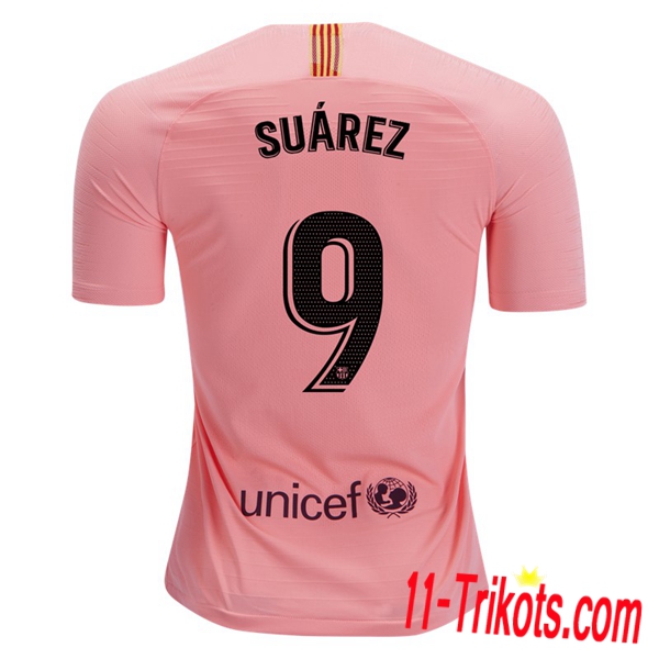 Spielername | Neues FC Barcelona Third Trikot 9 SUAREZ Orange 2018-19 Kurzarm Herren