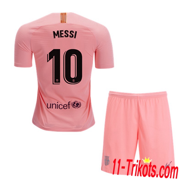 Spielername | Neues FC Barcelona Kinder Third Trikot 10 MESSI Orange 2018-19 Kurzarm