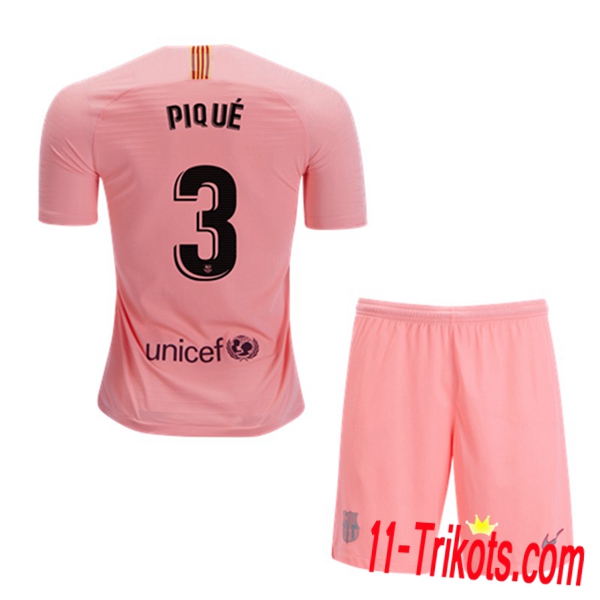 Spielername | Neues FC Barcelona Kinder Third Trikot 3 PIQUE Orange 2018-19 Kurzarm