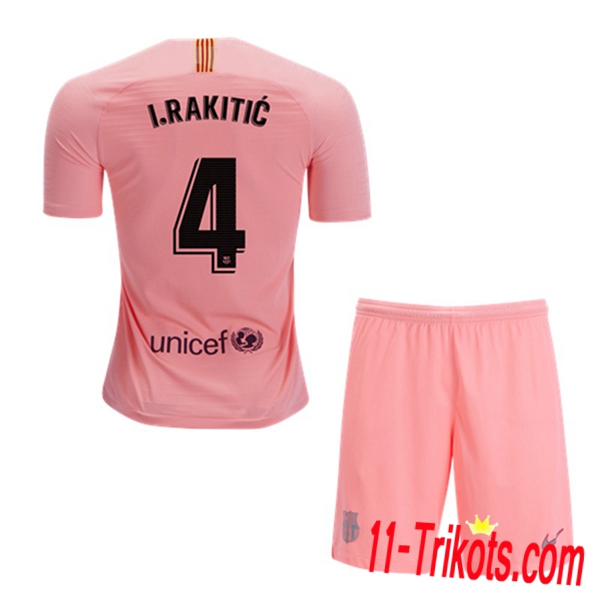 Spielername | Neues FC Barcelona Kinder Third Trikot 4 I.RAKITIC Orange 2018-19 Kurzarm