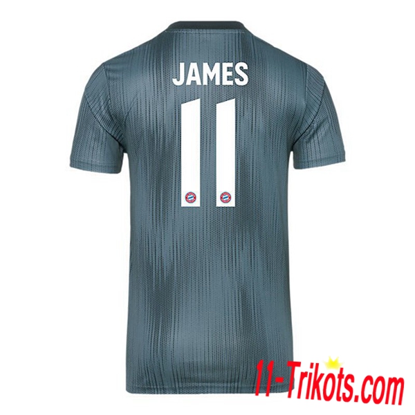 Spielername | Neues Bayern München Third Trikot 11 JAMES Grün 2018-19 Kurzarm Herren