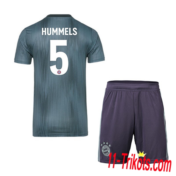 Spielername | Neues Bayern München Kinder Third Trikot 5 HUMMELS Grün 2018-19 Kurzarm