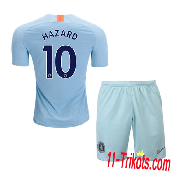 Spielername | Neues FC Chelsea Kinder Third Trikot HAZARD 10 Himmelblau 2018-19 Kurzarm