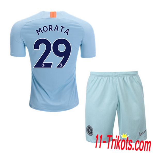 Spielername | Neues FC Chelsea Kinder Third Trikot MORATA 29 Himmelblau 2018-19 Kurzarm