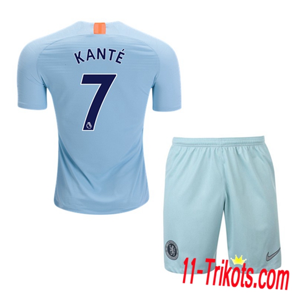 Spielername | Neues FC Chelsea Kinder Third Trikot KANTE 7 Himmelblau 2018-19 Kurzarm