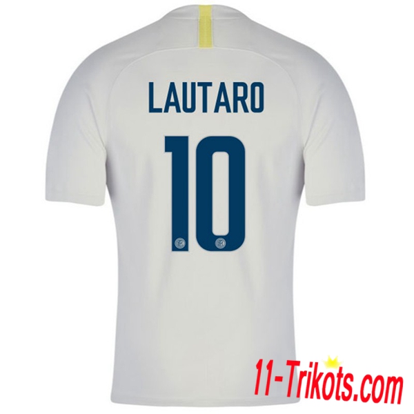 Spielername | Neues Inter Milan Third Trikot LAUTARO 10 Weiss 2018-19 Kurzarm Herren