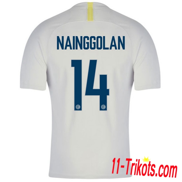 Spielername | Neues Inter Milan Third Trikot NAINGGOLAN 14 Weiss 2018-19 Kurzarm Herren