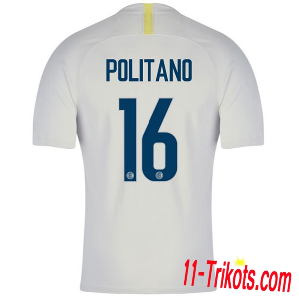 Spielername | Neues Inter Milan Third Trikot POLITANO 16 Weiss 2018-19 Kurzarm Herren