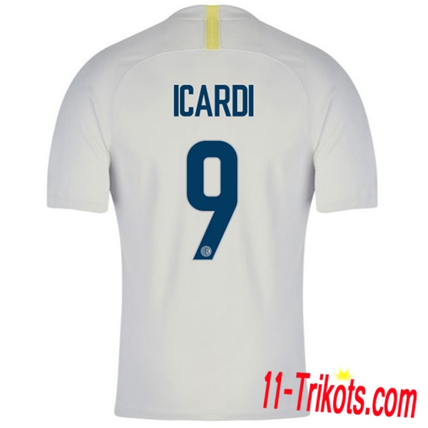 Spielername | Neues Inter Milan Third Trikot ICARDI 9 Weiss 2018-19 Kurzarm Herren