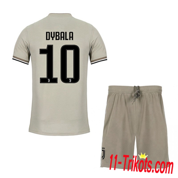 Spielername | Neues Juventus Kinder Auswärtstrikot DYBALA 10 Beige 2018-19 Kurzarm