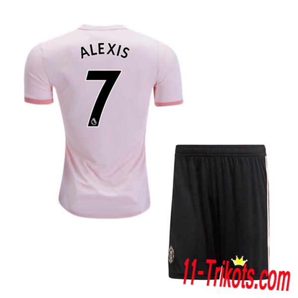 Spielername | Neues Manchester United Kinder Auswärtstrikot 7 ALEXIS Weiss 2018-19 Kurzarm