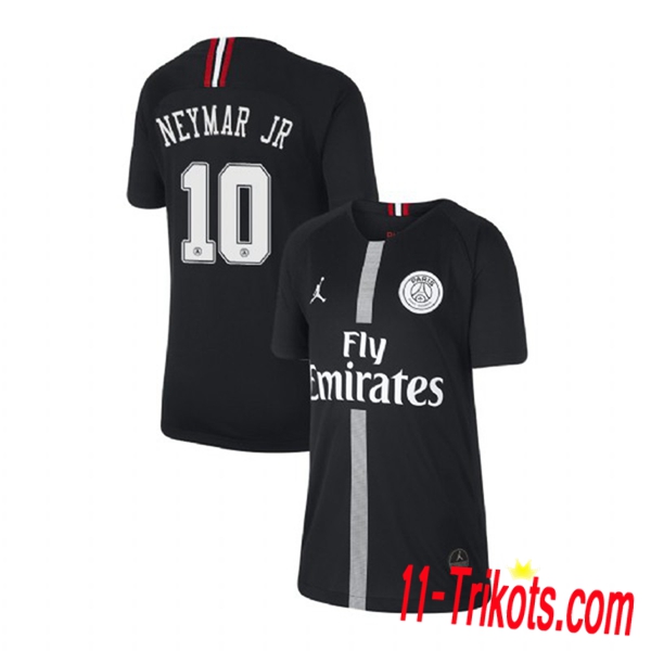 Spielername | Neues PSG Third Trikot NEYMAR JR 10 Schwarz 2018-19 Kurzarm Herren