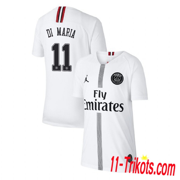 Spielername | Neues PSG Third Trikot DI MARIA 11 Weiss 2018-19 Kurzarm Herren