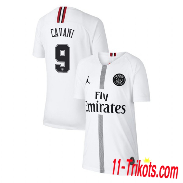 Spielername | Neues PSG Third Trikot CAVANI 9 Weiss 2018-19 Kurzarm Herren