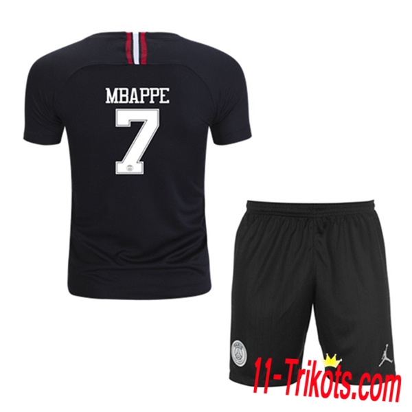 Spielername | Neues PSG Kinder Third Trikot MBAPPE 7 Weiss 2018-19 Kurzarm