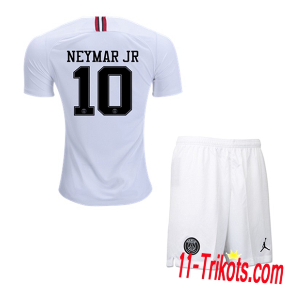 Spielername | Neues PSG Kinder Third Trikot NEYMAR JR 10 Schwarz 2018-19 Kurzarm