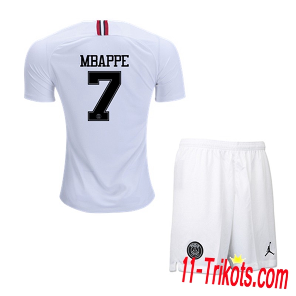 Spielername | Neues PSG Kinder Third Trikot MBAPPE 7 Schwarz 2018-19 Kurzarm