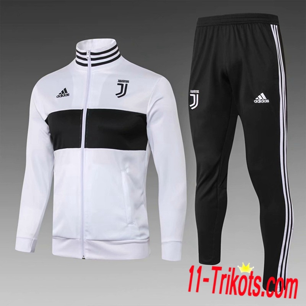 Neuestes Fussball Juventus Kinder Weiß/Schwarz Trainingsanzug (Jacken) 2018 2019 | 11-trikots