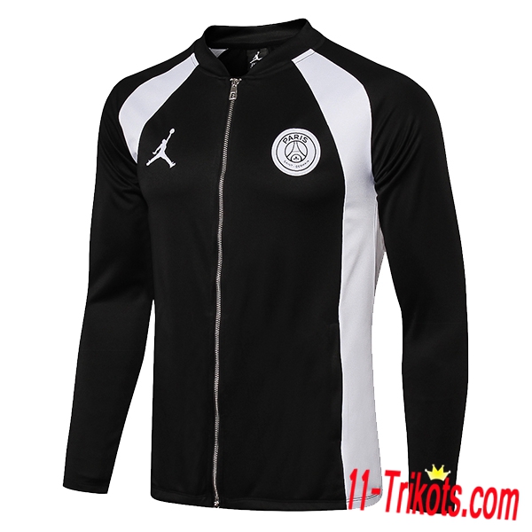 Neuestes Fussball Jordan PSG Trainingsjacke Schwarz/Weiß 2018 2019 | 11-trikots