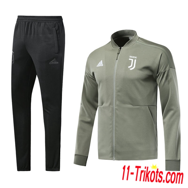 Neuestes Fussball Juventus Dunkelgrau Trainingsanzug (Jacken) 2018 2019 | 11-trikots