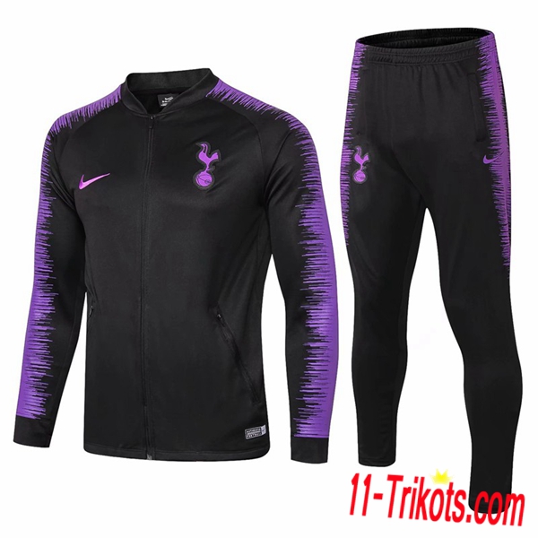 Neuestes Fussball Tottenham Hotspurs Schwarz Trainingsanzug (Jacken) 2018 2019 | 11-trikots