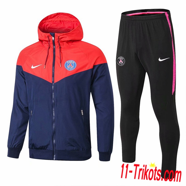 Neuestes Fussball PSG Rot/Dunkelblau Windjacke Anzüge 2018 2019 | 11-trikots