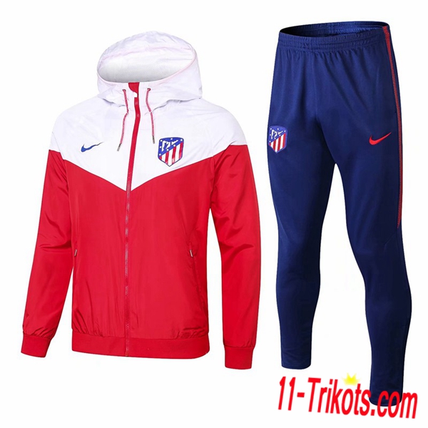 Neuestes Fussball Atletico Madrid Weiß/Rot Windjacke Anzüge 2018 2019 | 11-trikots