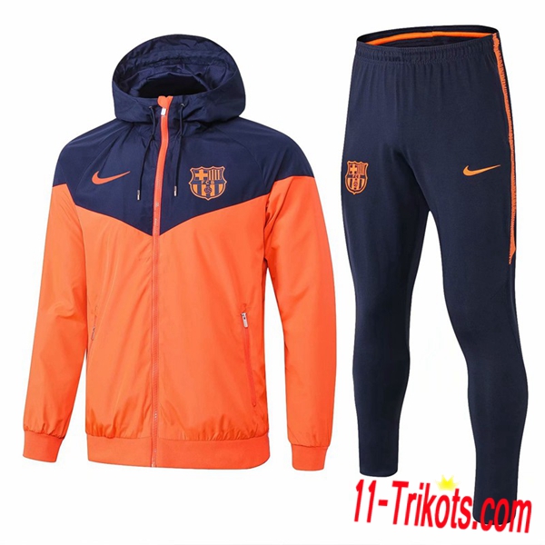 Neuestes Fussball FC Barcelona Orange/Dunkelblau Windjacke Anzüge 2018 2019 | 11-trikots