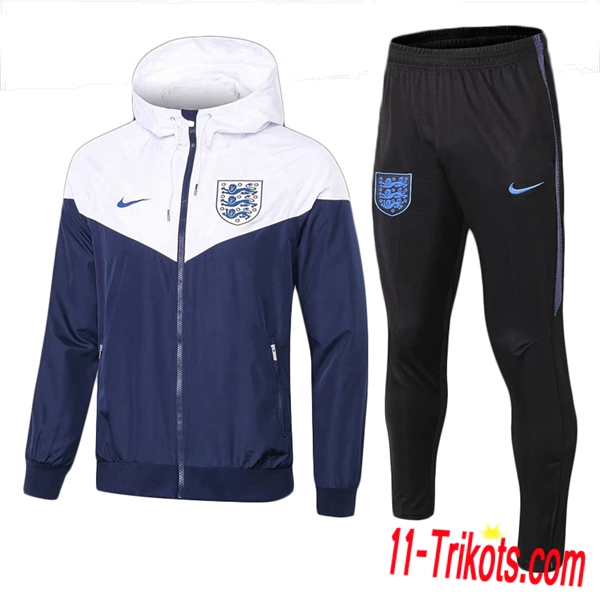 Neuestes Fussball England Weiß/Dunkelblau Windjacke Anzüge 2018 2019 | 11-trikots