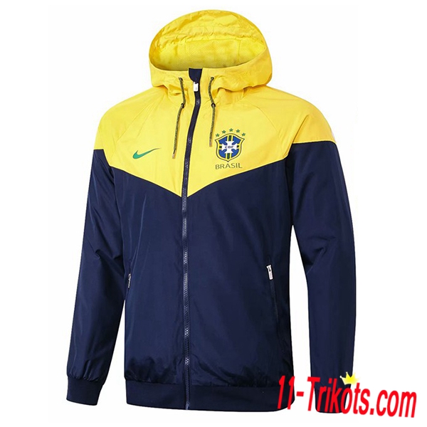 Chaqueta Futbol Coupe Vent Brasil Naranja/Azul oscuro 2018/2019