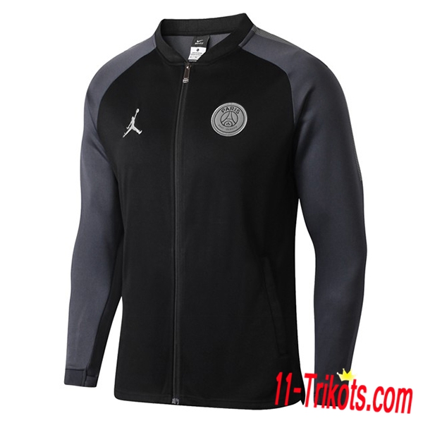 Neuestes Fussball Jordan PSG Schwarz Trainingsjacke 2018 2019 | 11-trikots