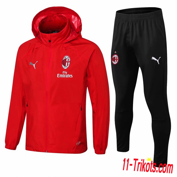 Neuestes Fussball AC Milan Rot Windjacke Anzüge 2018 2019 | 11-trikots