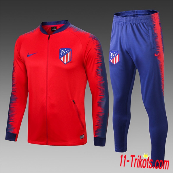 Neuestes Fussball Atletico Madrid Kinder Trainingsanzug Rot/Blau 2018 2019 | 11-trikots